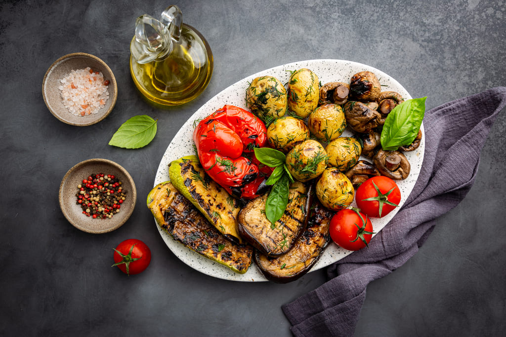 parrillada verduras en freidora de aire