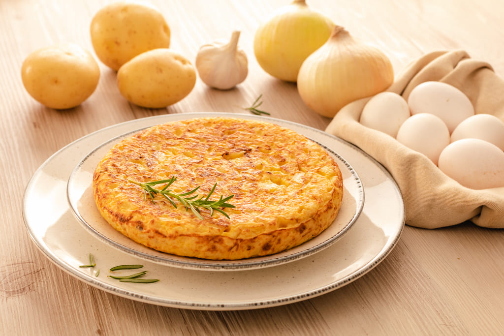 tortilla de patatas en freidora de aire