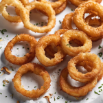 Aros de cebolla rebozados con harina de arroz