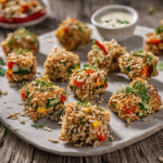 Bocaditos de avena salada y vegetales