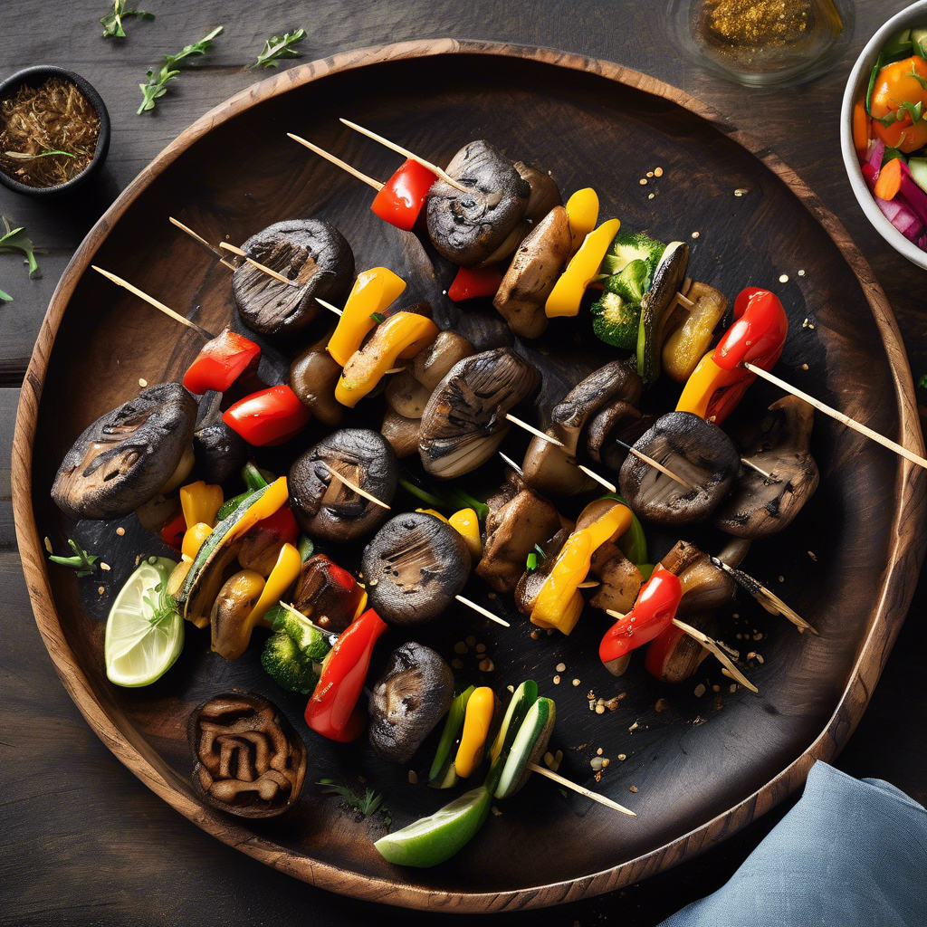 Brochetas de seitán y verduras
