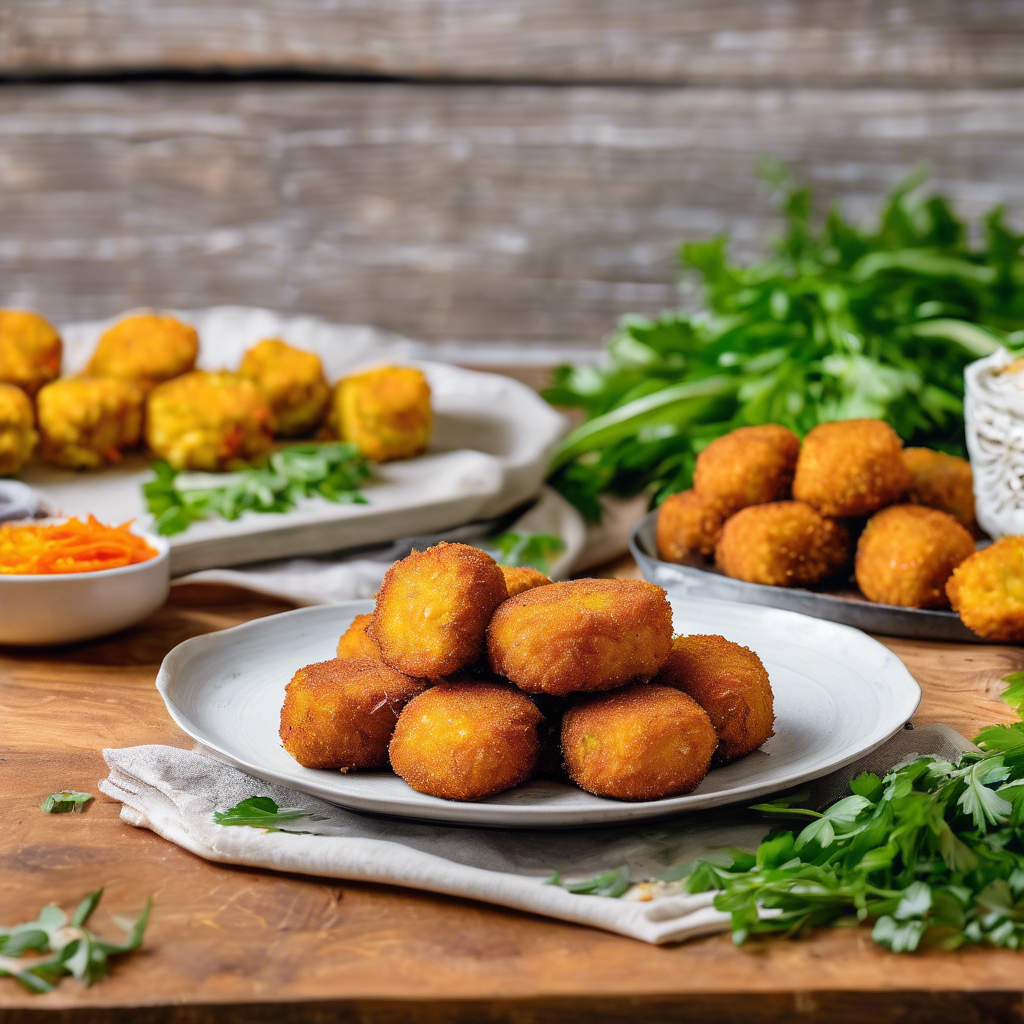 Croquetas de mijo y zanahoria con cúrcuma fresca