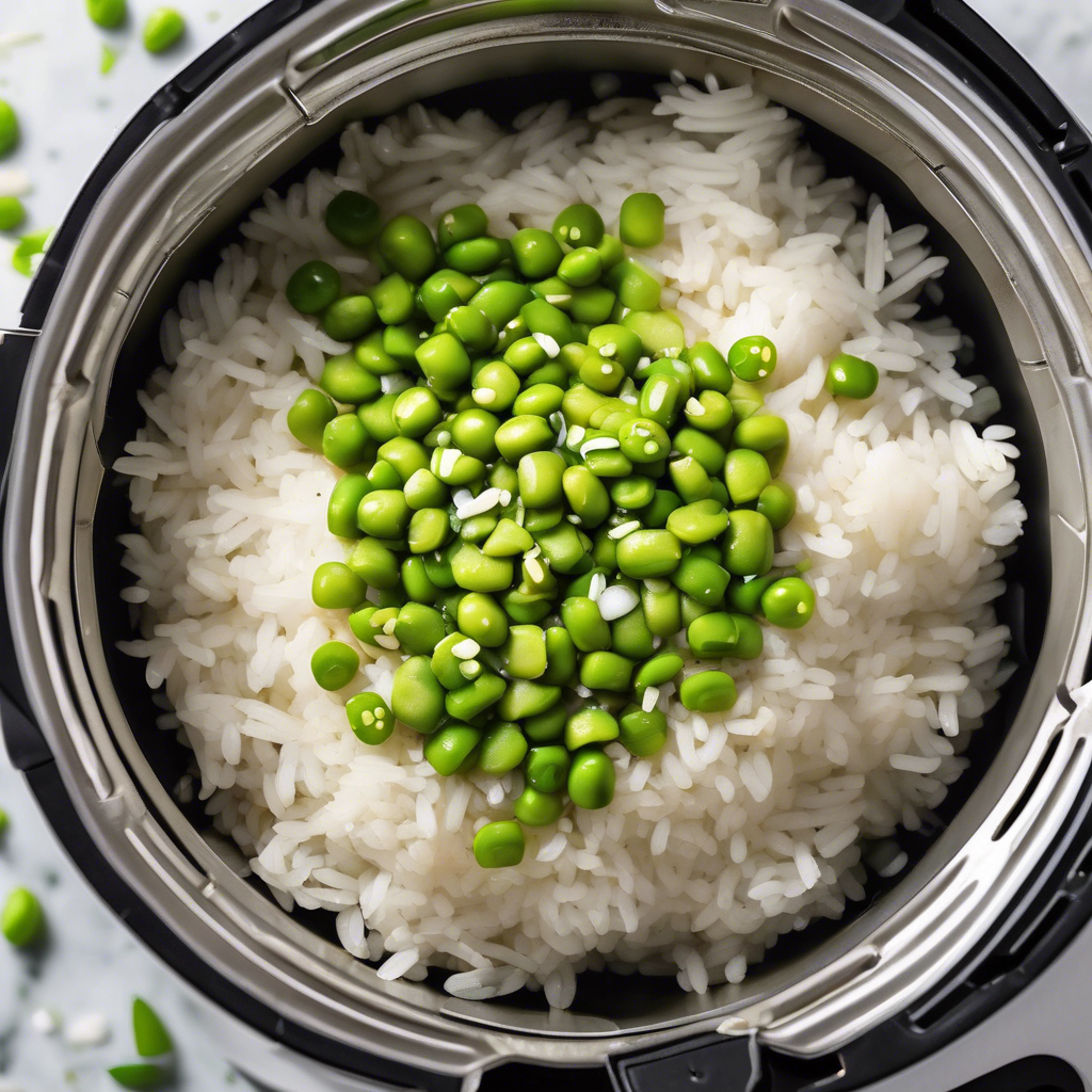 Cups de arroz jazmín y edamame con jengibre y sésamo