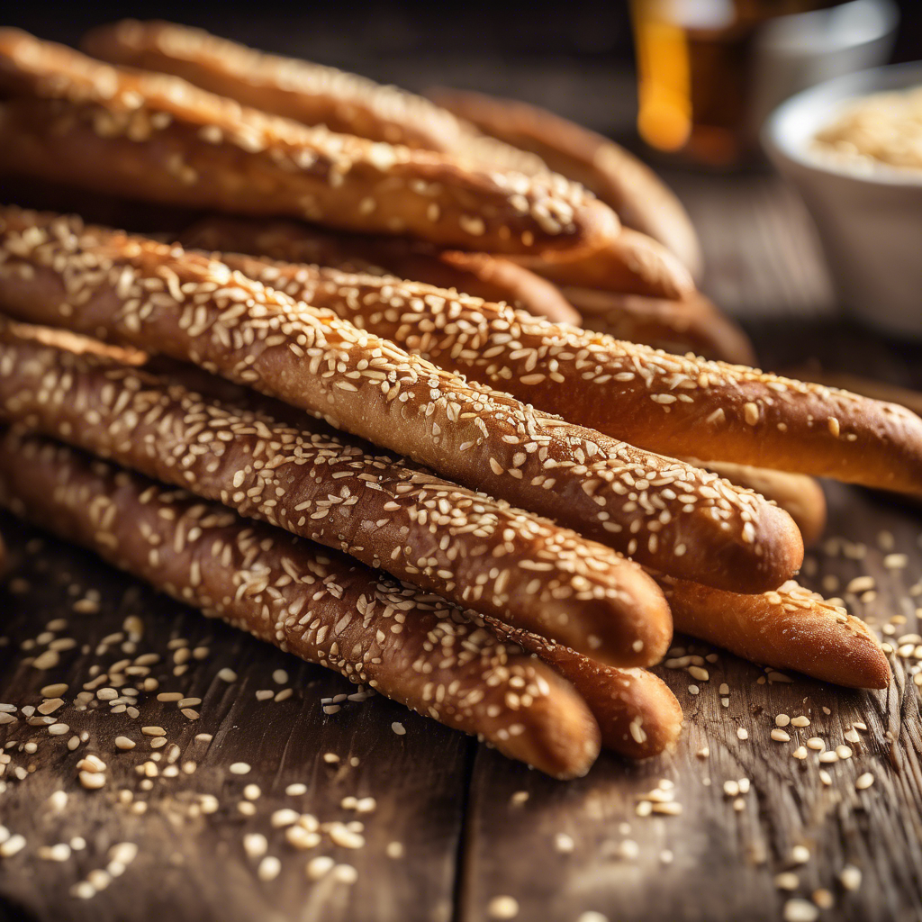 Palitos de pan de trigo khorasan con semillas