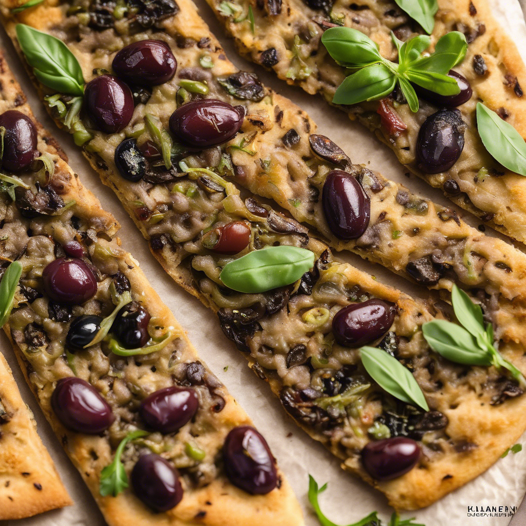 Panecillos salados de harina de lentejas con aceitunas y orégano