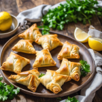 Paquetitos de masa filo con relleno mediterráneo