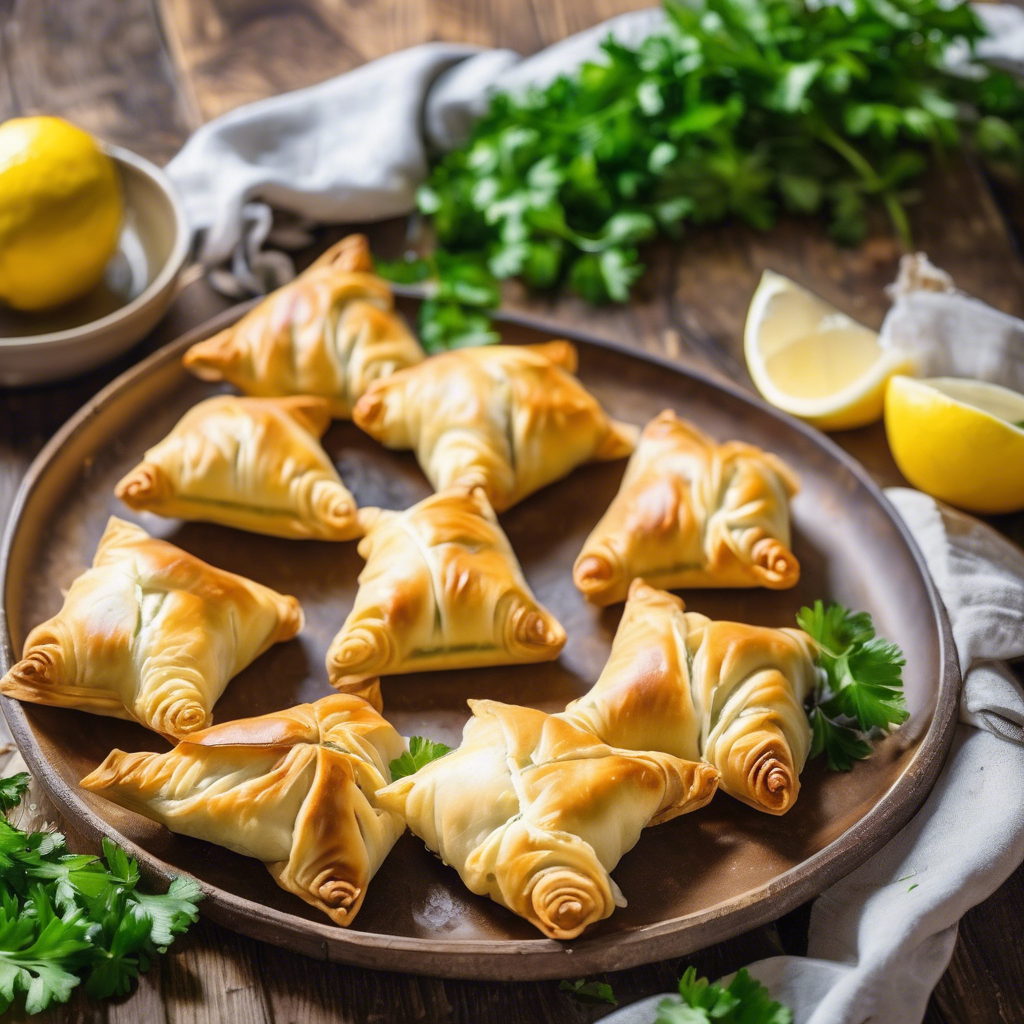 Paquetitos de masa filo con relleno mediterráneo