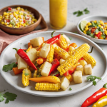 Pastel salado de yuca y maíz con pimientos dulces