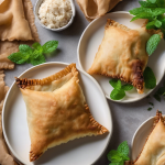 Pastelillos árabes de trigo bulgur, garbanzo y menta
