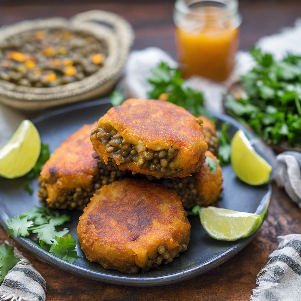 Rellenitos de batata y lentejas al estilo centroamericano
