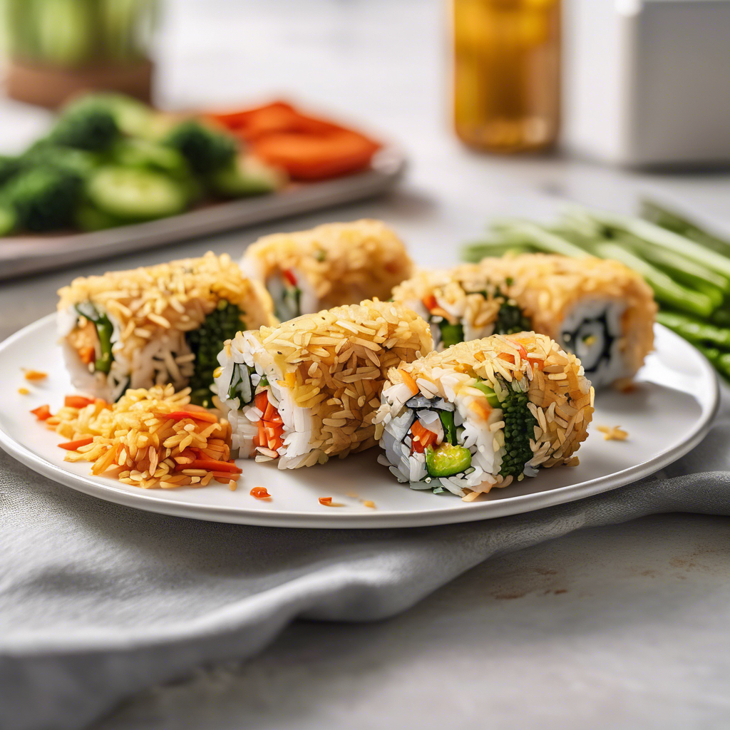 Rollitos de arroz con verduras deshidratadas