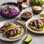 Tacos de portobello rebozado con ensalada de col