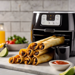 Taquitos dorados de frijoles negros