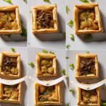 Tartaletas crujientes de tofu ahumado y cebolla caramelizada