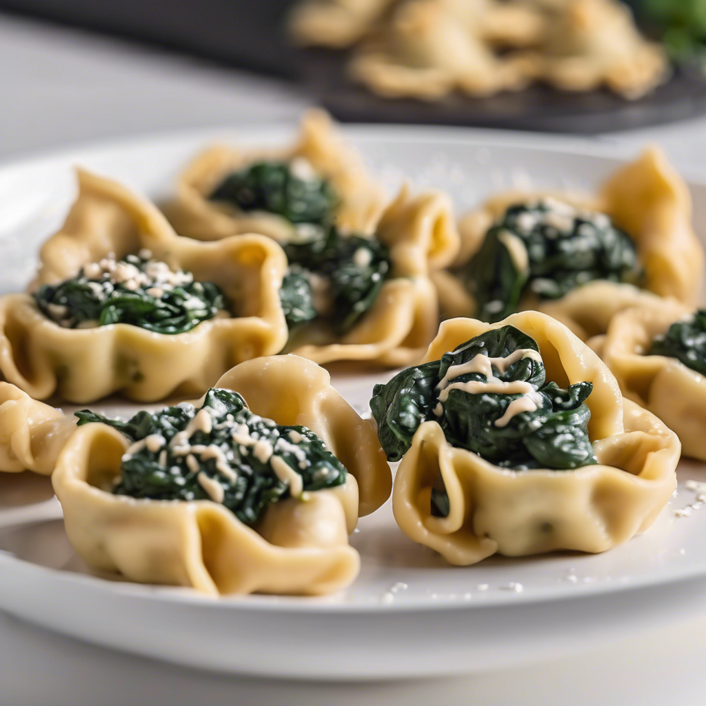 Tortellini veganos crujientes rellenos de espinaca y anacardos
