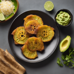 Tostones de plátano con guacamole
