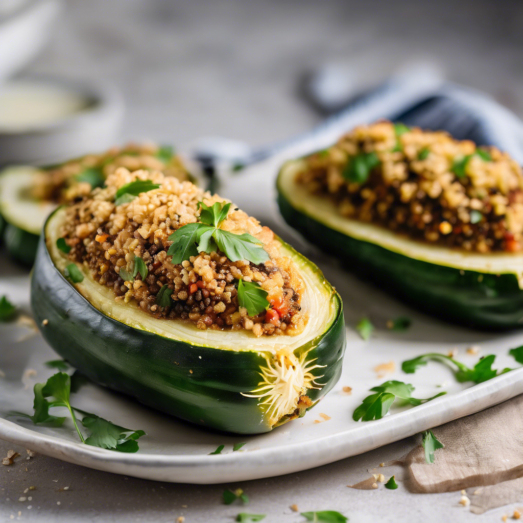 Zucchini rellenos de quinoa